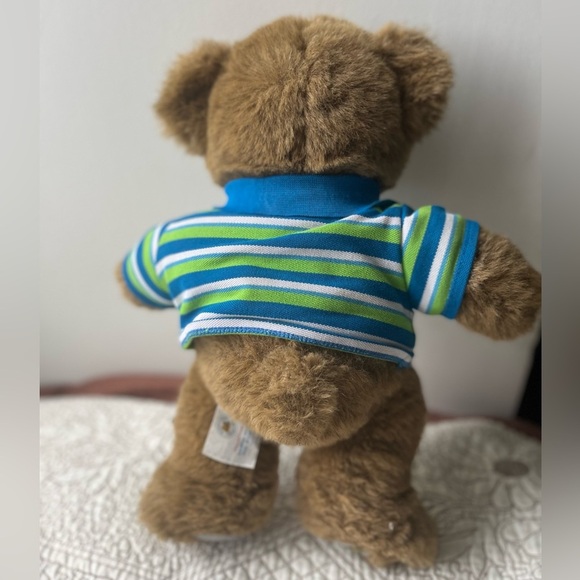 Build-A-Bear Stuff Teddy Bear with Striped Polo Shirt - Picture 2 of 13